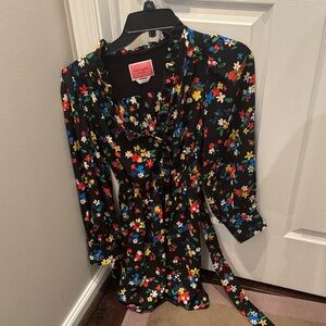 Kate Spade Black Floral Midi Dress